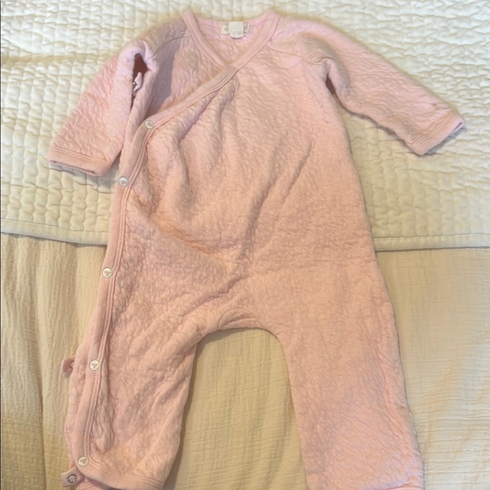 Soft Pink Footie One Piece with Long Sleeves